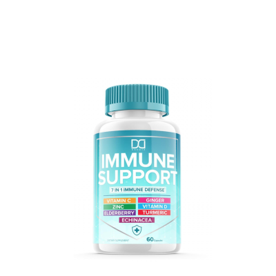 COMPLEMENT ALIMENTAIRE | Renforcement du système immunitaire 7 en 1 avec sureau, vitamine C et zinc 50 mg, vitamine D 5000 UI, curcumine curcuma et gingembre, échinacée - Pour adultes enfants