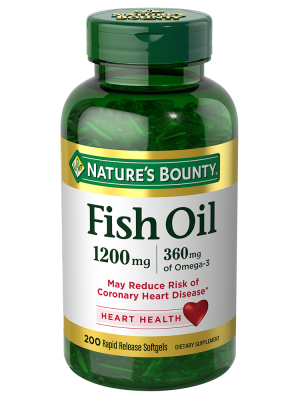 FISH OIL | HUILE DE POISSON NATURE'S BOUNTY (1200mg) 360mg Omega 3 200 softgels