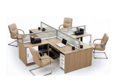MOBILIER DE BUREAU | STATION DE TRAVAIL 4 PLACES EM