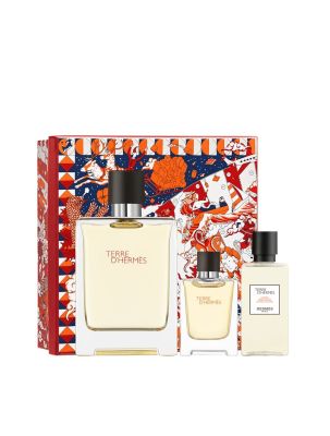 COFFRET TERRE D'HERMES | PARFUM EDT 100 ML + MINI PARFUM 10ML + LOTION APRES RASAGE 40 ML