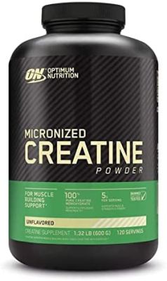 CREATINE POWDER|Optimum Nutrition Poudre de monohydrate de créatine micronisée, sans saveur, compatible Keto, 120 portions