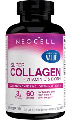 NeoCell Super Collagen + VITAMINE C with Biotin, 180 COMPRIMÉS. | PEAU ONGLES ET CHEVEUX