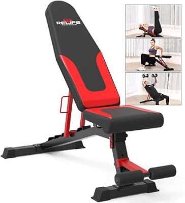 RELIFE|Banc de musculation réglable pour exercice, fitness, gym, entraînement, abdominaux