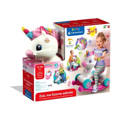Jouet Enfant | Clementoni | Zoé Ma Licorne Adorée 3 IN 1| 12-36 Mois