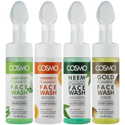 Cosmo Skin Care Nettoyant visage moussant à la vitamine C orange ,Aloe Vera, Neem, Gold175 ml