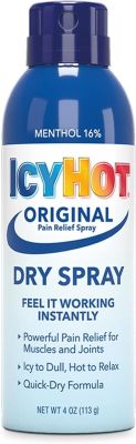 Spray sec | Icy Hot pour soulager la douleur, force maximale avec menthol, 4 onces
