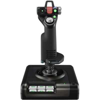 MANETTES POUR SIMULATEUR DE VOL | LOGITECH G SAITEK X52 Pro Flight Control System | Controller and Joystick Simulator, LCD Display, Illuminated Buttons, 2xUSB, PC - Black/Silver