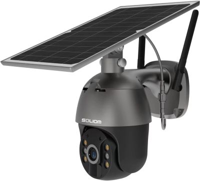 SOLIOM S600 3G/4G LTE Caméra de sécurité cellulaire extérieure à énergie solaire sans fil