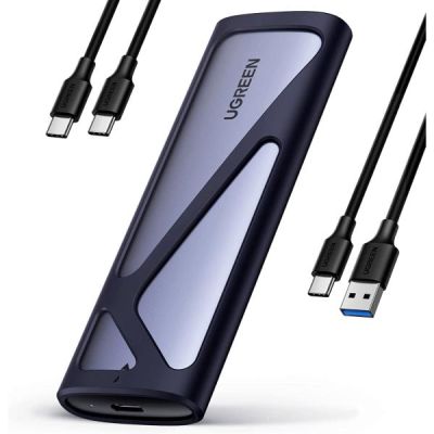 Boîtier UGREEN NVMe et SATA M.2 sans outil, 10 Gbit/s USB C 3.2 Gen2, compatible Thunderbolt 3, boîtier SSD NVMe prend en charge les clés M et B&M 2280/2230/2242/2260 SSD