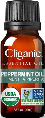 HUILE ESSENTIELLE PEPPERMINT|CLIGANIC USDA ORGANIC|100% D'HUILE PEPPERMINT BIOLOGIQUE PURE