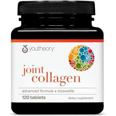 Youtheory Joint |Supplément de collagène de type 2 Soutien et santé des articulations - avec extrait de boswellia, curcuma et quercétine |120 comprimés