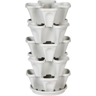 Jardin vertical intérieur/extérieur | Jardinière empilable à 5 niveaux pour fraises, herbes, fleurs et légumes | Kaynoo