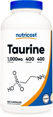 Taurine 1000mg|400 Gélules |Soutient la santé des yeux l'activité cellulaire saine et la santé cardiovasculaire