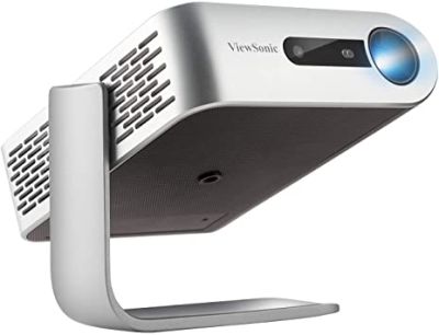 VIDEO PROJECTEUR PORTABLE ViewSonic M1 avec double haut-parleurs Harman Kardon HDMI USB Type C Auto Keystone Batterie intégrée, Stream Netflix avec Dongle