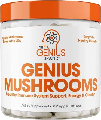 Champignon Génie - Lions Mane, Cordyceps et Reishi - Supplément Nootrope - Énergie naturelle | Mémoire et le soutien du foie, 90 pilules