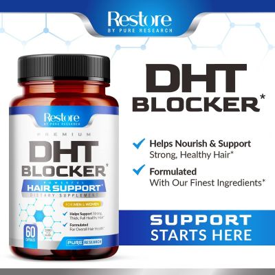 CROISSANCE ET SANTÉ des cheveux DHT Blocker | Vitamines capillaires pour femmes et hommes