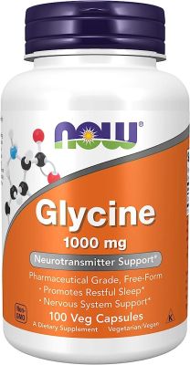 Glycine 1000 mg NOW| support de Neurotransmetteur 100 gélules