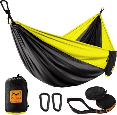 PUROMA HAMAC PORTABLE | Hamac de camping 210T simple et double en nylon ultraléger avec 2 sangles de suspension pour sac