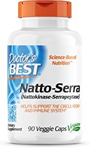 Doctor's Best Natto-Serra, sans OGM, végétalien, sans gluten, 90 gélules végétales