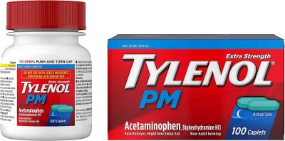 Tylenol PM Extra Fort | Anti-douleur nocturne et comprimés d'aide au sommeil | Soulagement douleurs durant la nuit