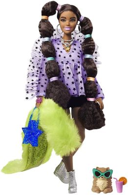 Poupée Barbie Extra pour FIlles| short et haussement d'épaules en fourrure