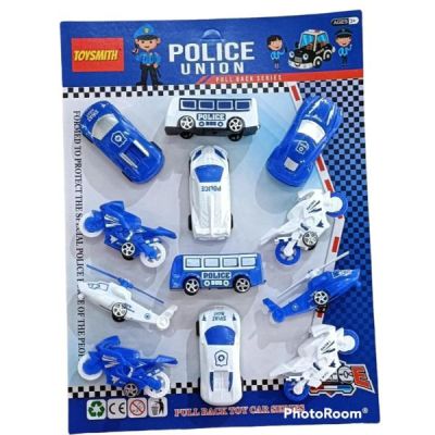 Ensemble de véhicules de jeu de police |2 hélicoptères, 6 super camions de police, 2 super vélos, 2 marines |Police Union|3Ans+