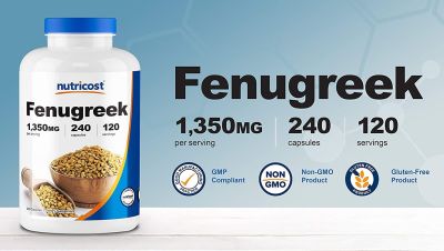 FENUGREC|Graines de Fenugrec Nutricost 1350 mg, 240 capsules - sans gluten, sans OGM