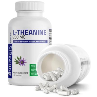 Bronson|L-théanine 200 mg | Anti STRESS et Clarté mentale | Avec herbe de fleur de la passion |120 gélules