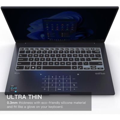Housse de clavier CaseBuy pour ordinateur portable ASUS ZenBook 14X OLED UX3404 UX3404VA Q410VA Q420 Q420VA, Zenbook 14 Flip OLED UP3404, Zenbook Pro 14 OLED UX6404 2023 (ne convient pas à 2024) - Noir