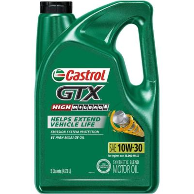 Huile moteur SYNYHÉTIQUE Castrol 03110 GTX à kilométrage élevé 10W-30 | 4.73L