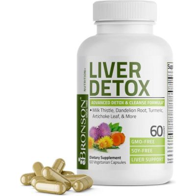 CURE DE DETOX Soutient la fonction hépatique saine avec du chardon-Marie, Racine de pissenlit, Curcuma, Feuille d'artichaut et plus | 60 capsules