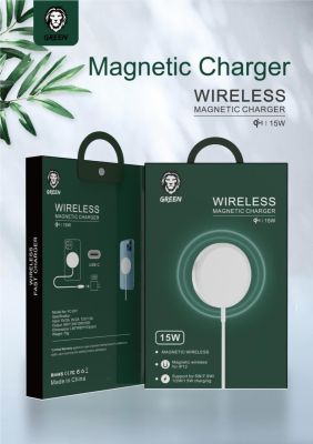 CHARGEUR MAGNETIQUE SANS FIL VERT 15W POUR IPHONE 12