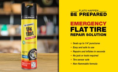 Fix-A-Flat Réparation et gonflage d'urgence des pneus crevés pour toutes les voitures, camions et SUV, 24 oz.