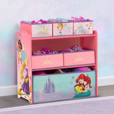 Meuble de rangement jouet Enfant 03 Ans+| 6 Bacs de rangement de jouets Princesse DISNEY