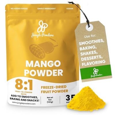Poudre de mangue lyophilisée | Jungle Powders | Extrait de mangue pour la cuisson sans sucre ajouté | Jus de mangue sèche