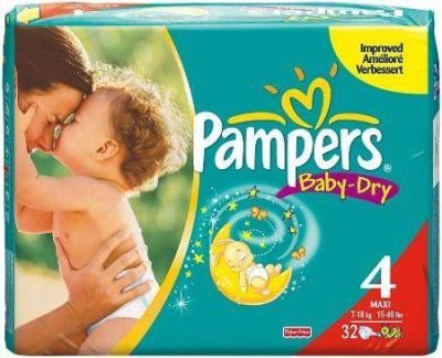 COUCHES BÉBÉ PAMPERS 7 - 18 Kg / 32 pcs