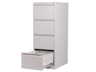 MOBILIER DE BUREAU|ARMOIRE DOSSIER SUSPENDU 4 TIROIRS GRIS
