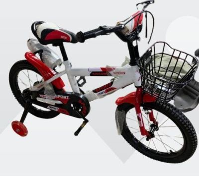 VELO ENFANT ROUGE BLANC 16 POUCES 6ANS+