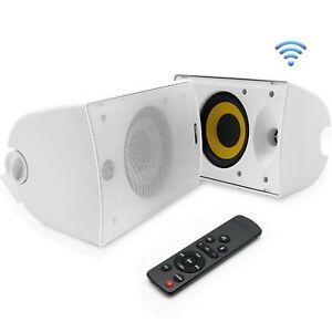 Pyle -PDWR51BTWT-Waterproof-Bluetooth-Speakers System (white)