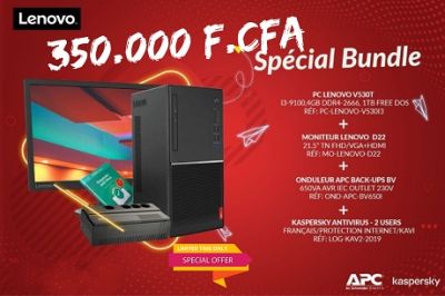 SPECIAL BUNDLE PC FICE LENOVO V530T | CORE i3 | 4GB RAM | 1TB HDD FREE DOS + ÉCRAN 21.5