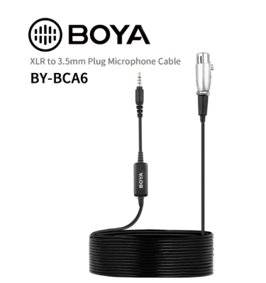 CABLE D'ENTREE DE MICROPHONE BOYA BY-BCA6 VERS XR adaptateur avec préamplificateur intégré pour IOS iPhone 8 8 plus Android