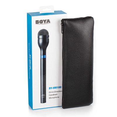 BOYA BY-HM100 | Microphone dynamique portable filaire - omnidirectionnel XLR Poignée longue pour ENG & Interviews & Collecte de News et Reportage
