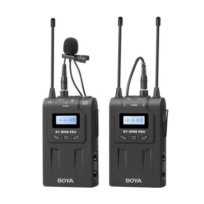 MICRO SANS FIL BOYA BY-WM8 PRO-K1 UHF| (1 émetteur + 1 récepteur) 48 canaux Affichage LCD en Mode Mono/stéréo 100 m Portée Effective pour caméscopes Canon Nikon Sony DSLR