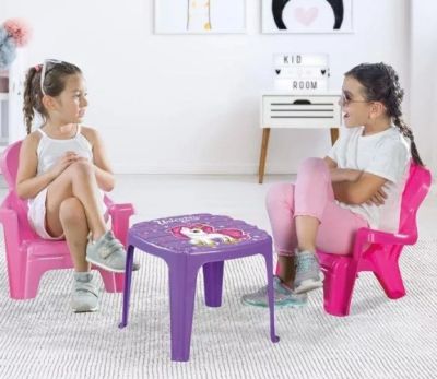 ENFANT| TABLE + CHAISES LICORNE AVEC 2 CHAISES 2ANS+