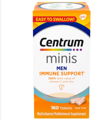 Centrum Minis MEN Multivitamines | Soutien système immunitaire avec zinc et vitamine C | 160 COMPRIMES