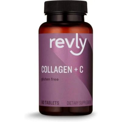 Peptides de collagène + vitamine C |REVLY | 2500 mg de peptides de collagène par portion, 90 comprimés pour 1 mois