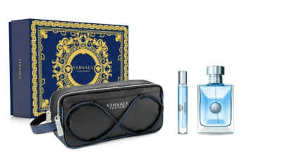 COFFRET VERSACE POUR HOMME - Eau de Toilette Vaporisateur 100 ml + EDT 10 ml + Sac Noir