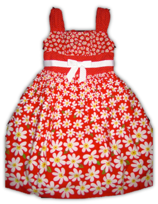 ROBE FLEURETTE ROUGE BLANC