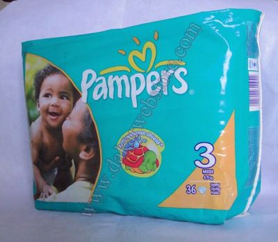 36 COUCHES PAMPERS 3 MIDI 4-9KG
