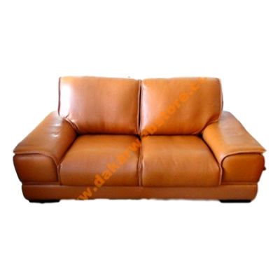 MOBILIER DE MAISON - SALON EN CUIR ORANGE 7 PLACES